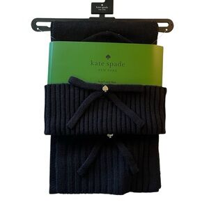Kate Spade Black Scarf and Hat Set